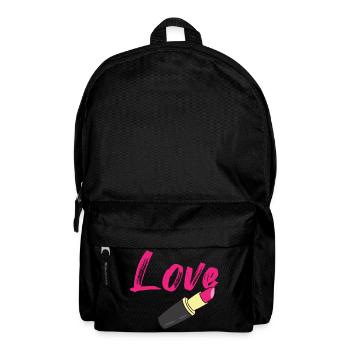 Lipstick - Love written in lipstick - Backpack - black - Front