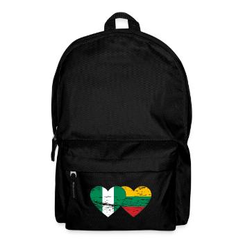 Drapeau Nigeria Lituanie coeur utilisé - Sac à dos - noir - Devant