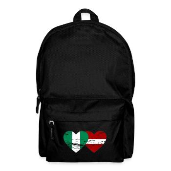 Drapeau du Nigeria Lettonie coeur utilisé - Sac à dos - noir - Devant