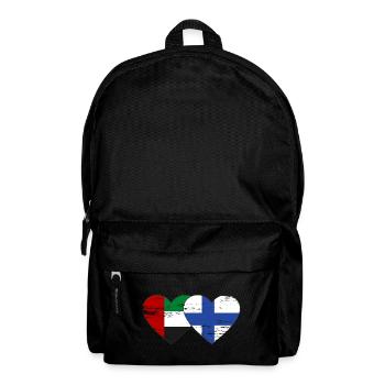 United Arab Emirates Finland Flag Heart - Backpack - black - Front