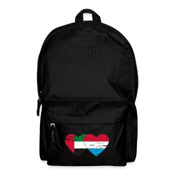 United Arab Emirates Luxembourg Flag Heart - Backpack - black - Front