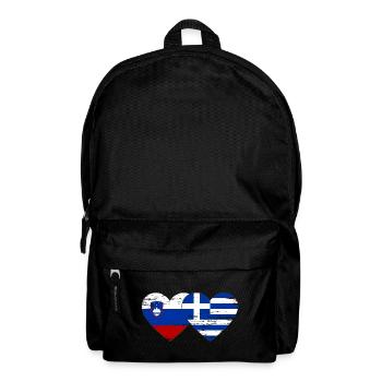 Slowenien Griechenland Flagge Herz used - Rucksack - Schwarz - Vorne