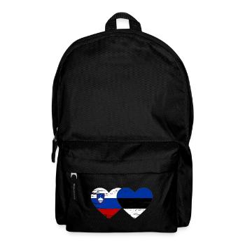 Slowenien Estland Flagge Herz used - Rucksack - Schwarz - Vorne