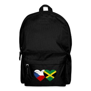 République tchèque Jamaïque Drapeau Coeur utilisé - Sac à dos - noir - Devant