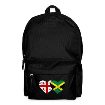 Géorgie Jamaïque drapeau coeur utilisé - Sac à dos - noir - Devant