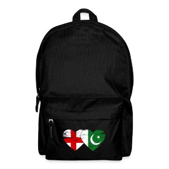 England Pakistan Flag Heart - Backpack - black - Front