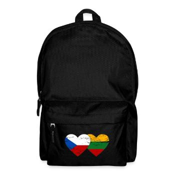 Tschechien Litauen Flagge Herz used - Rucksack - Schwarz - Vorne