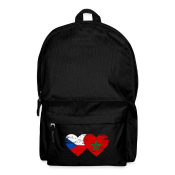 Tschechien Marokko Flagge Herz used - Rucksack - Schwarz - Vorne