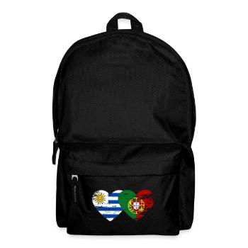 Uruguay Portugal Flagge Herz used - Rucksack - Schwarz - Vorne