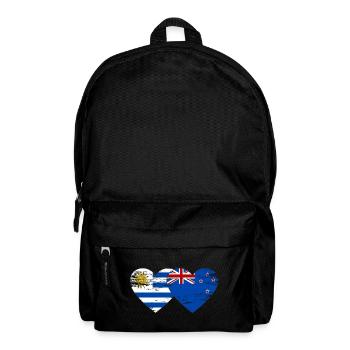 Uruguay Nouvelle-Zélande drapeau coeur utilisé - Sac à dos - noir - Devant