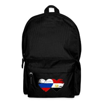 Russia Egypt Flag Hands Heart Shape Used - Backpack - black - Front