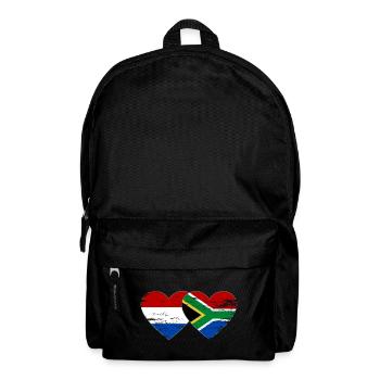 Hollande Afrique du Sud Drapeau Mains Coeur Forme Utilisé - Sac à dos - noir - Devant