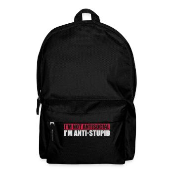 not antisocial anti stupid - Backpack - black - Front
