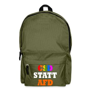 Csd statt afd - Rucksack - Olivgrün - Vorne