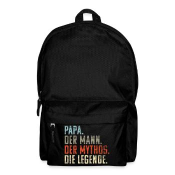 Papa Mann Mythos Legende: Retro Vatertags Geschenk - Rucksack - Schwarz - Vorne