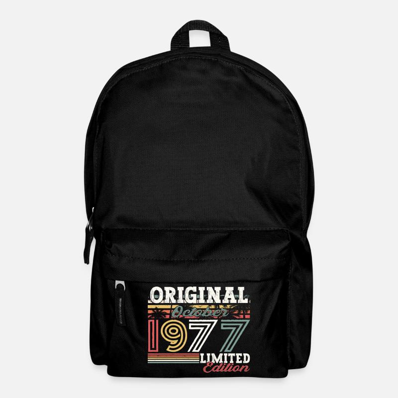 Original Oktober 1977 45. Geburtstag Geschenk Cool - Rucksack - Schwarz
