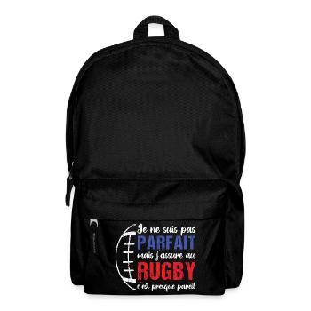 Je ne suis pas parfait mais j' assure au rugby - Sac à dos - noir - Devant