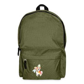 Buntes Aquarell Löwenjunges - Rucksack - Olivgrün - Vorne