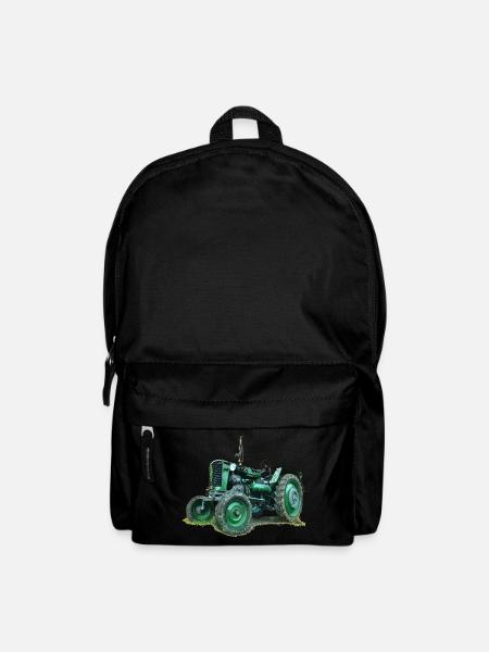 Tracteur vert vintage, T-shirts de fermier, vêtements - Sac à dos - noir