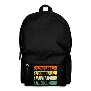 Alsacienne originale humour Alsace cadeau vintage - Sac à dos - noir - Devant