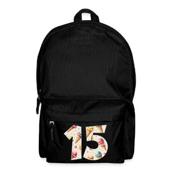 EISCREME NUMMER 15 JAHRE EIS 15. GEBURTSTAG - Rucksack - Schwarz - Vorne
