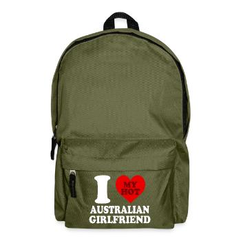 I Love My Australian Girlfriend Heart - Backpack - olive green - Front