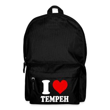 I Love Tempeh Vegan Vegetable Food Funny Heart - Backpack - black - Front