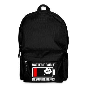 Batterie faible besoin de repos humour cadeau - Sac à dos - noir - Devant