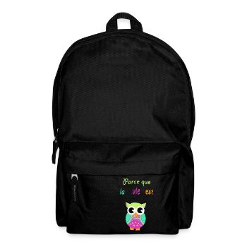 chouette - Sac à dos - noir - Devant