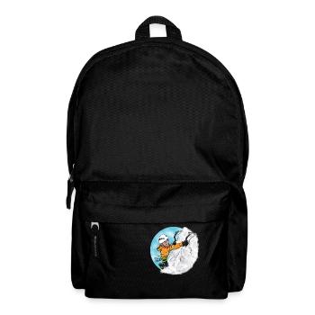 Bergsteiger - Eiskletterer - Kletter T-Shirt - Rucksack - Schwarz - Vorne