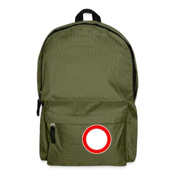 Panneau de signalisation circulaire modèle - Sac à dos - vert olive - Devant