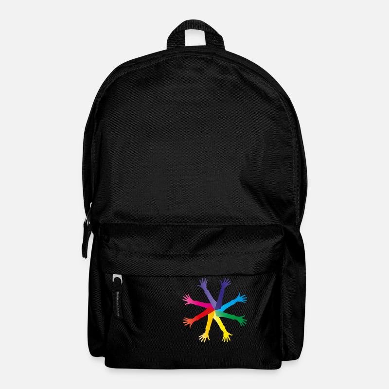 Bunte Hände - Vielfalt und Integration - Rucksack - Schwarz