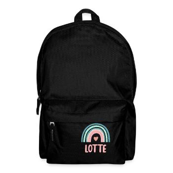 Lotte Name Regenbogen Baby - Rucksack - Schwarz - Vorne