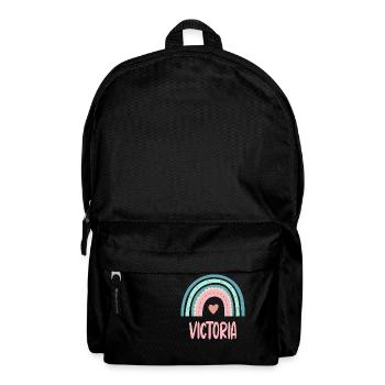 Victoria Name Regenbogen Baby - Rucksack - Schwarz - Vorne