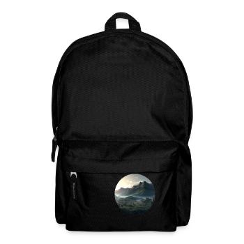 Beautiful mountain landscape in the fog - Backpack - black - Front