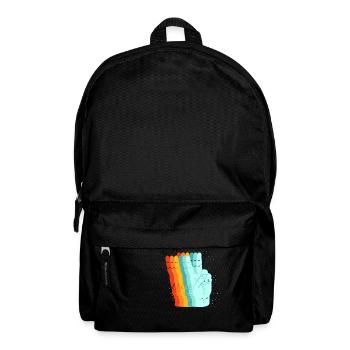 Friedens-Retro-Zeichen - Rucksack - Schwarz - Vorne