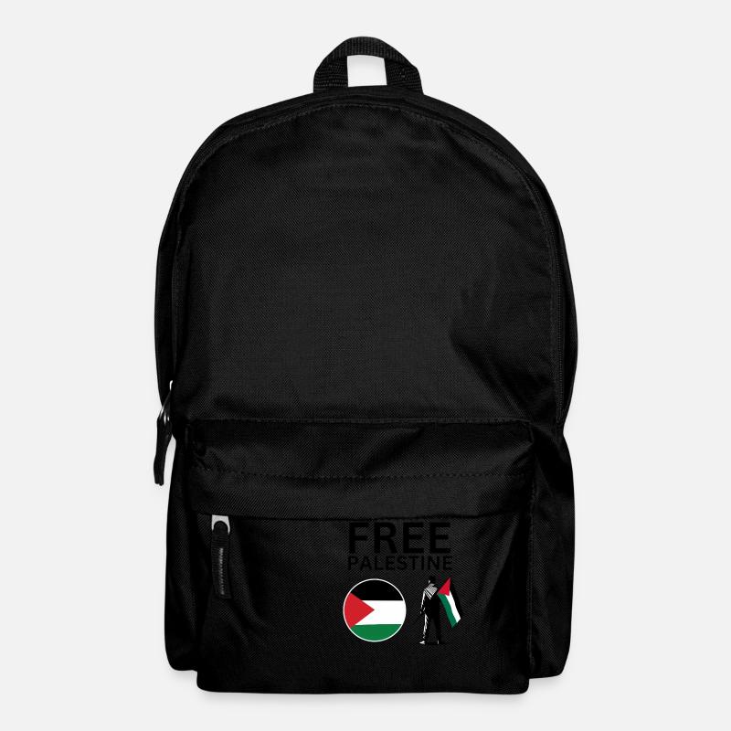Free Palestine | Guy with palestine flag - Backpack - black