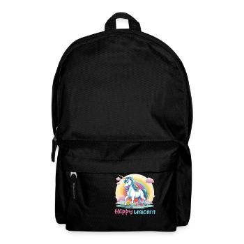 Happy Unicorn Cheerful Kids Unicorn Logo - Backpack - black - Front