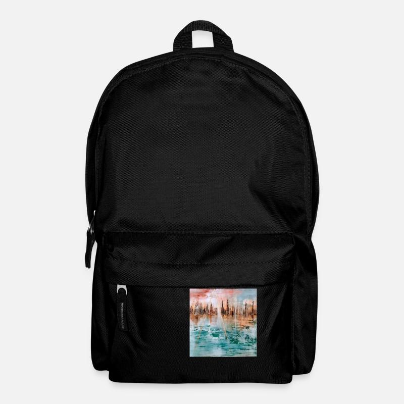 Cité futuriste sur l'eau - Sac à dos - noir