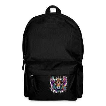 Tiger Wappen Porträt Bunt - Rucksack - Schwarz - Vorne