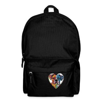 Boxer Hund Herz Love - Rucksack - Schwarz - Vorne