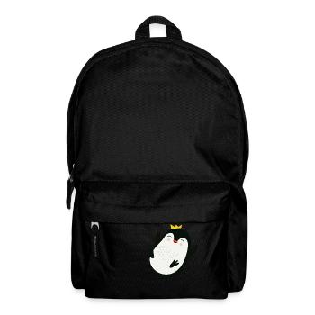 fröhlicher Pinguin mit einer goldenen Krone - Rucksack - Schwarz - Vorne
