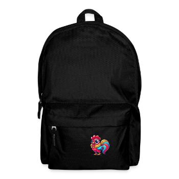 hahn gockel fragezeichen - Rucksack - Schwarz - Vorne