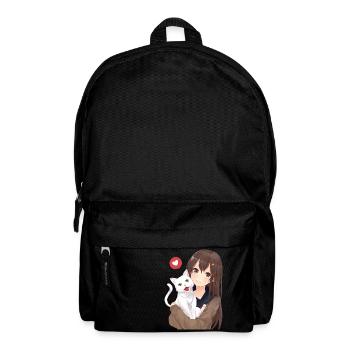 girl with cat - Rucksack - Schwarz - Vorne