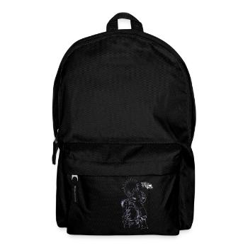 Black and White Manga Anime Character - Backpack - black - Front
