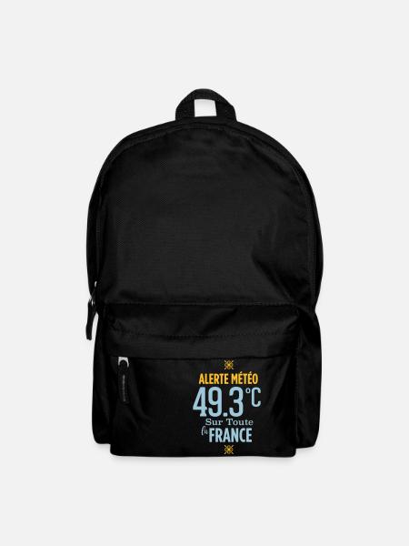 Wetterwarnung 49,3°C in ganz Frankreich - Rucksack - Schwarz