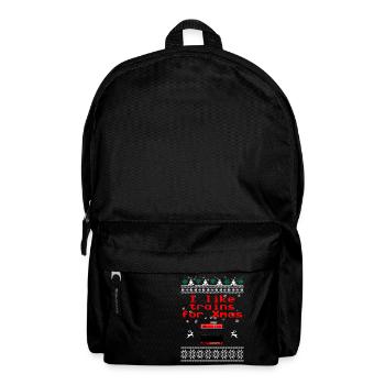 Weihnachten Eisenbahn Ugly Züge Dampflok Diesellok - Rucksack - Schwarz - Vorne