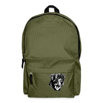 Rottweiler Hund - Rucksack - Olivgrün - Vorne