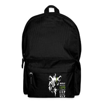 GOWILD wolf motif - with 7 languages - Backpack - black - Front