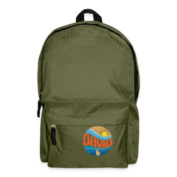 David Shirt Vintage Sunset David Groovy Tie Dye - Backpack - olive green - Front